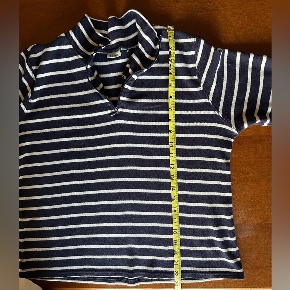 L.L. Bean Navy and White Striped Long Sleeve Top - Picture 7 of 7
